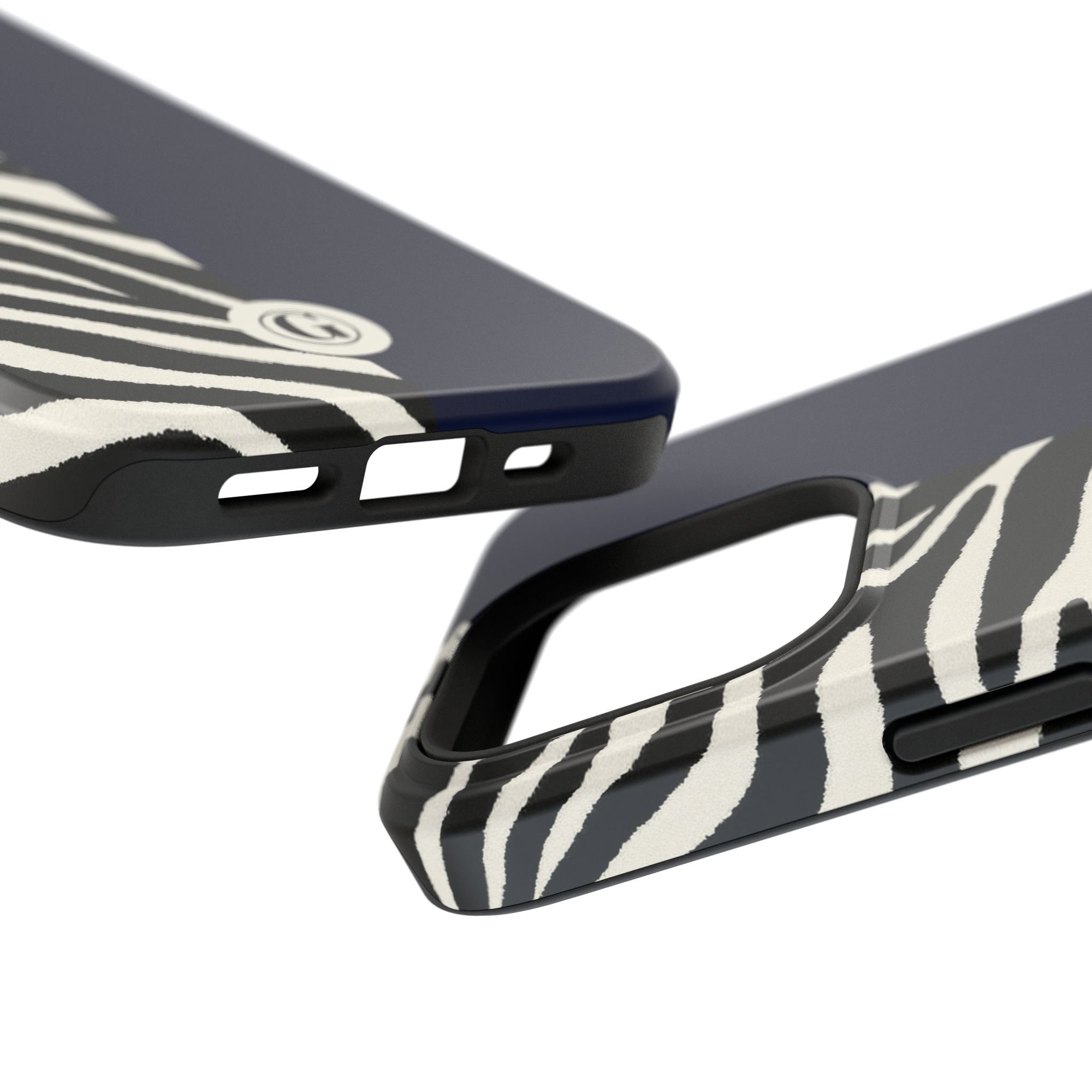 Zebra Print x Navy Blue Phone Case