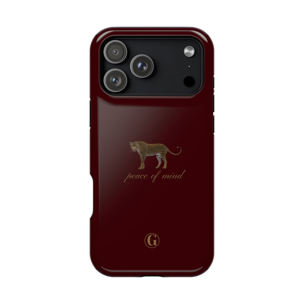 Burgundy 'Peace of Mind' Panther Phone Case
