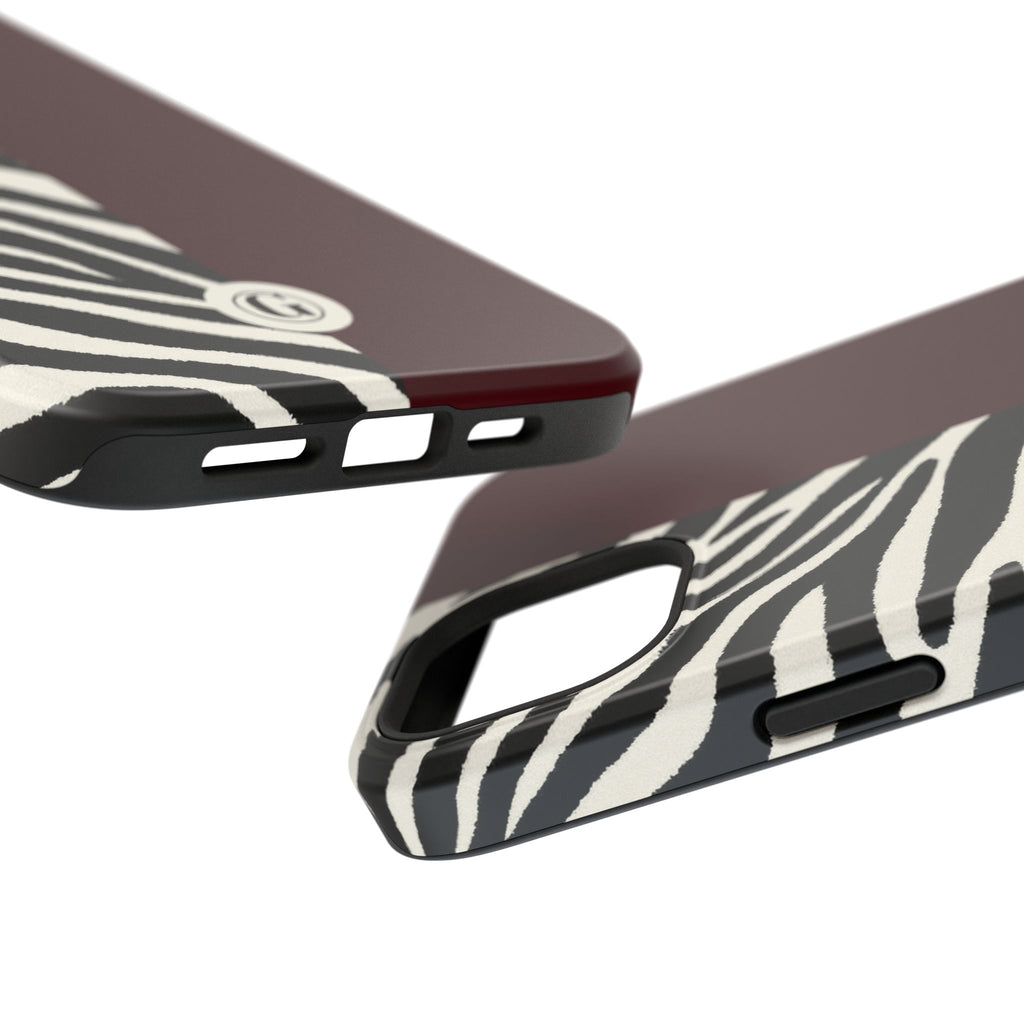 Zebra Print x Burgundy Phone Case