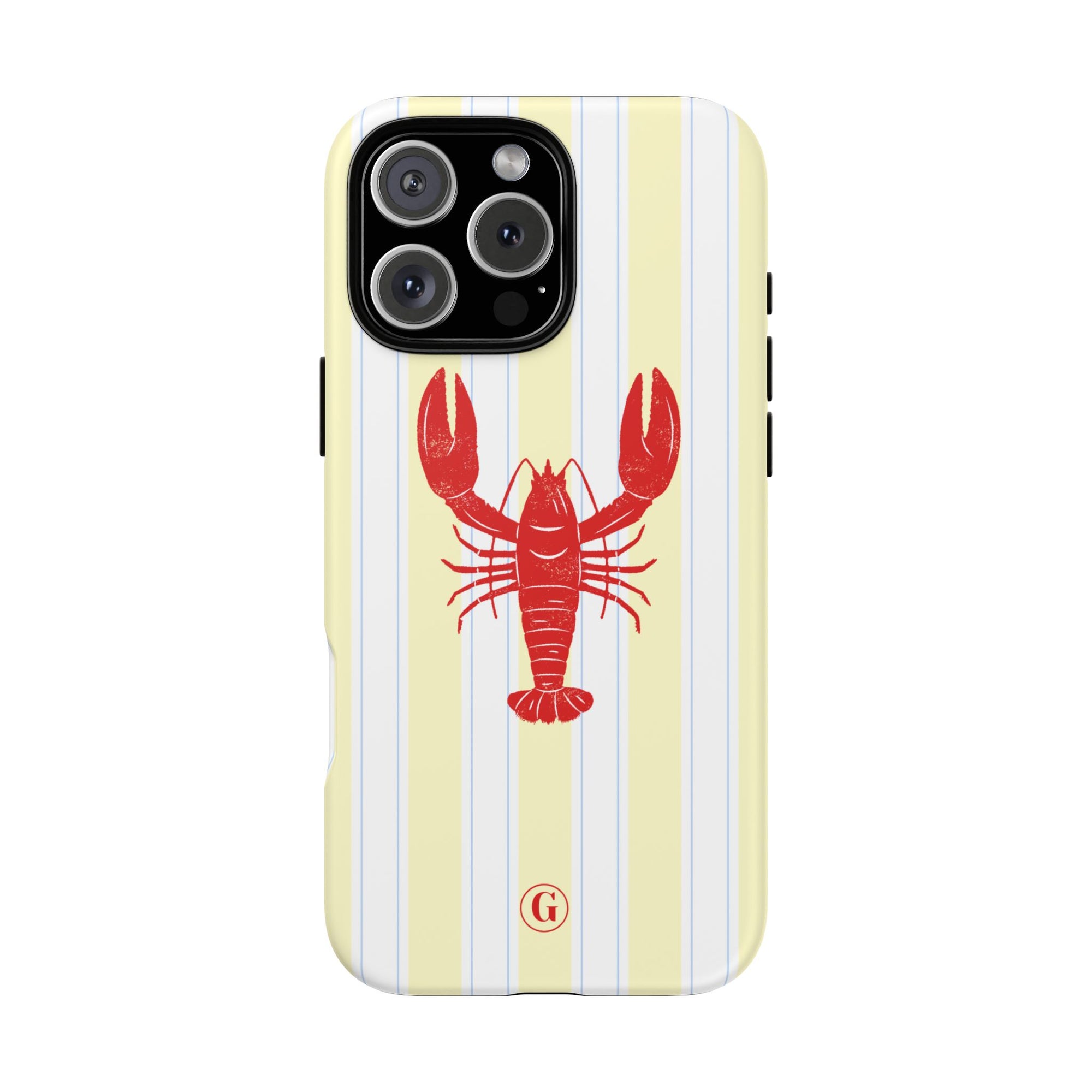 Yellow Stripes & Crawfish Phone Case