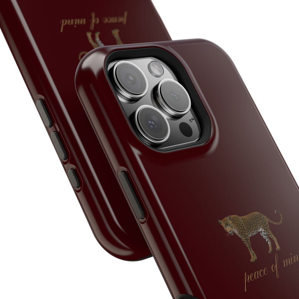 Burgundy 'Peace of Mind' Panther Phone Case
