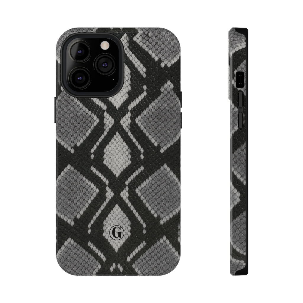Grey Snakeskin Print Phone Case