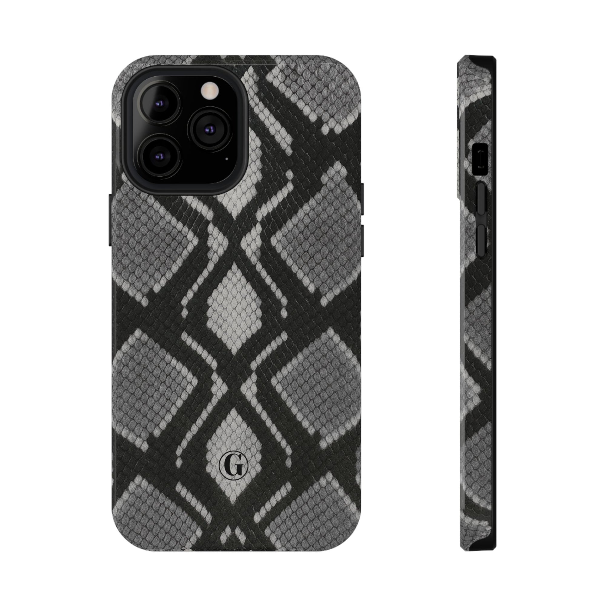 Grey Snakeskin Print Phone Case