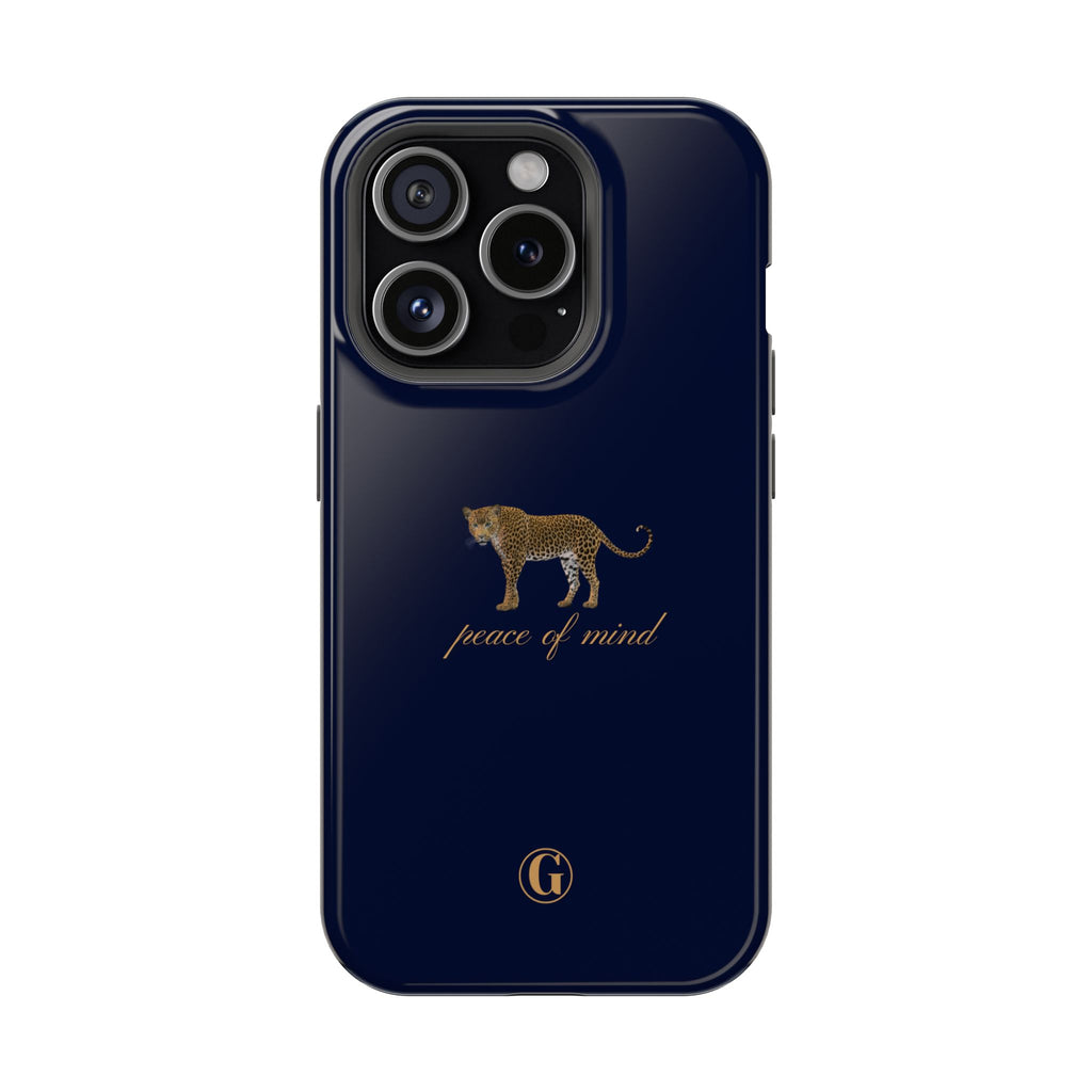Navy Blue 'Peace of Mind' Panther Phone Case