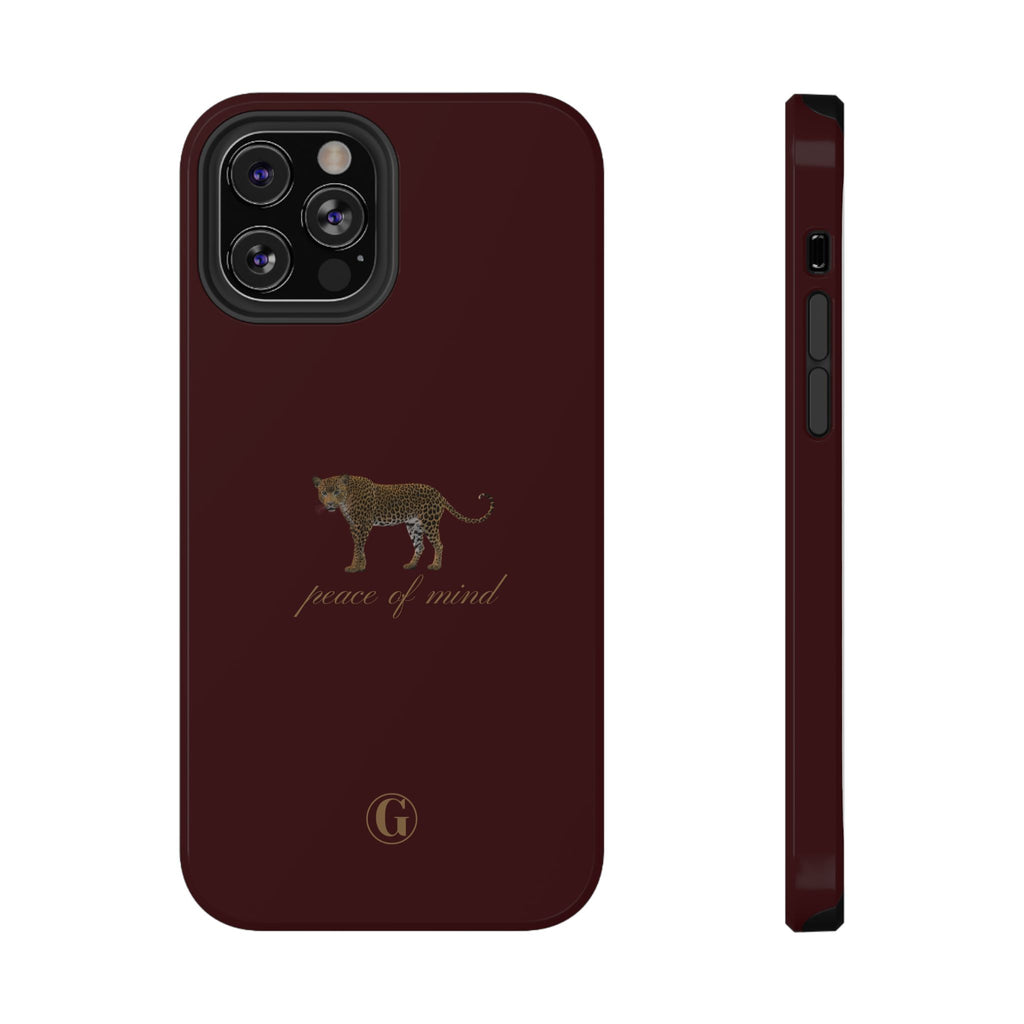 Burgundy 'Peace of Mind' Panther Phone Case