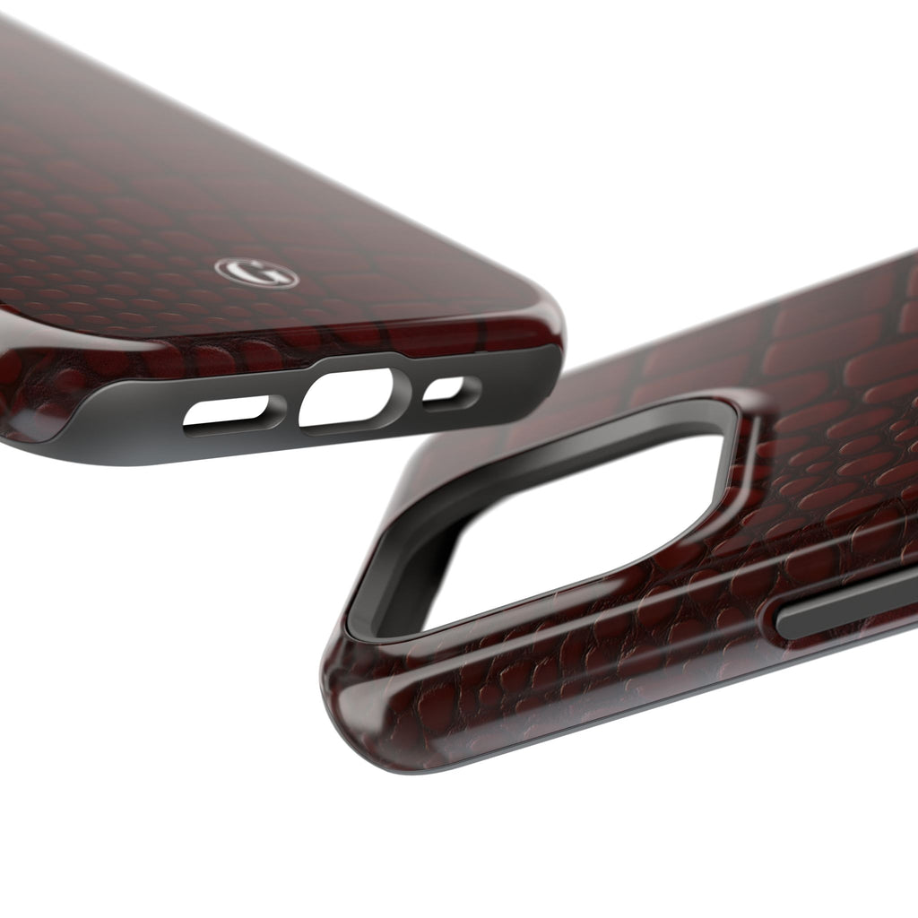 Burgundy Crocodile Print Phone Case