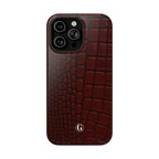 Burgundy Crocodile Print Phone Case