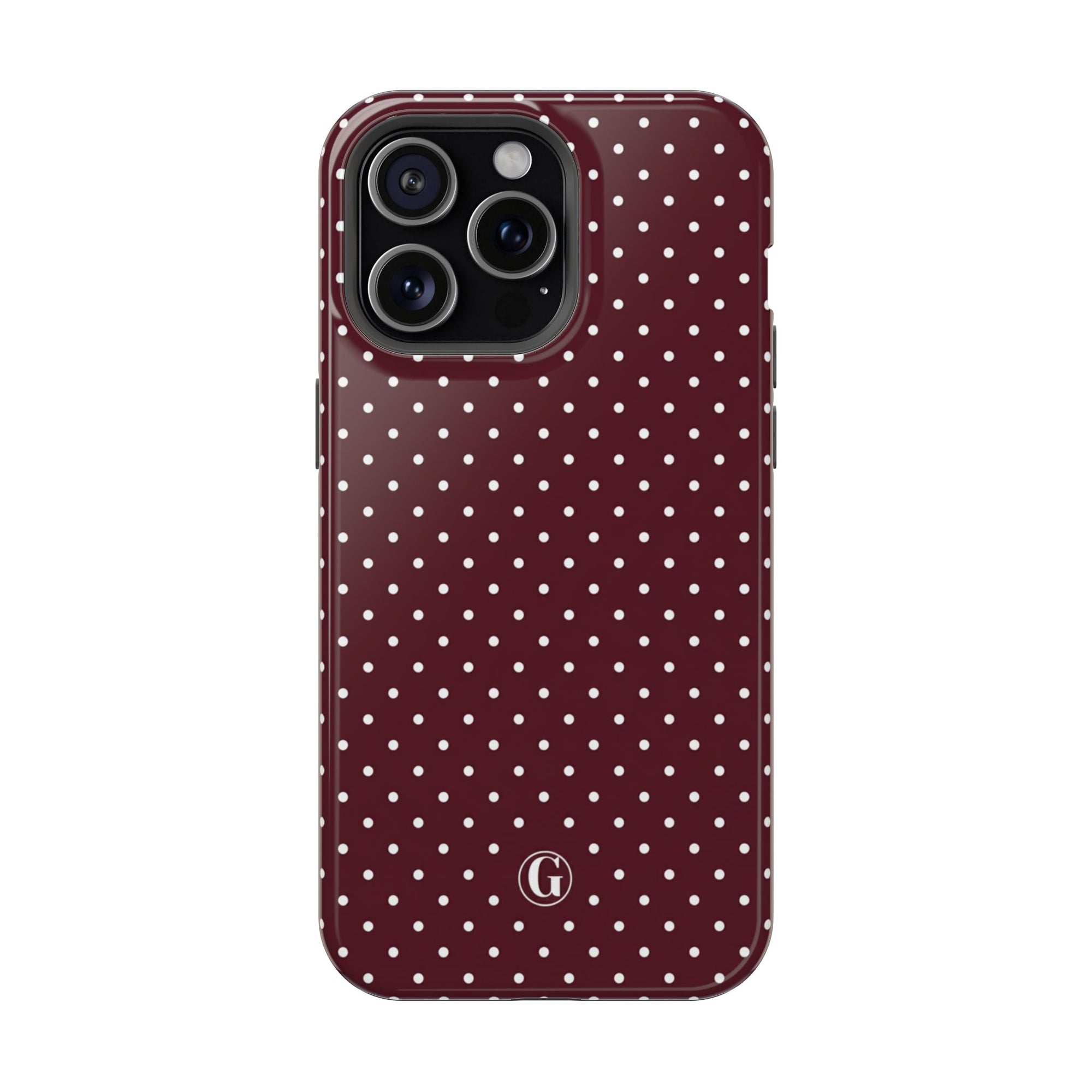 Burgundy Polka Dots Phone Case