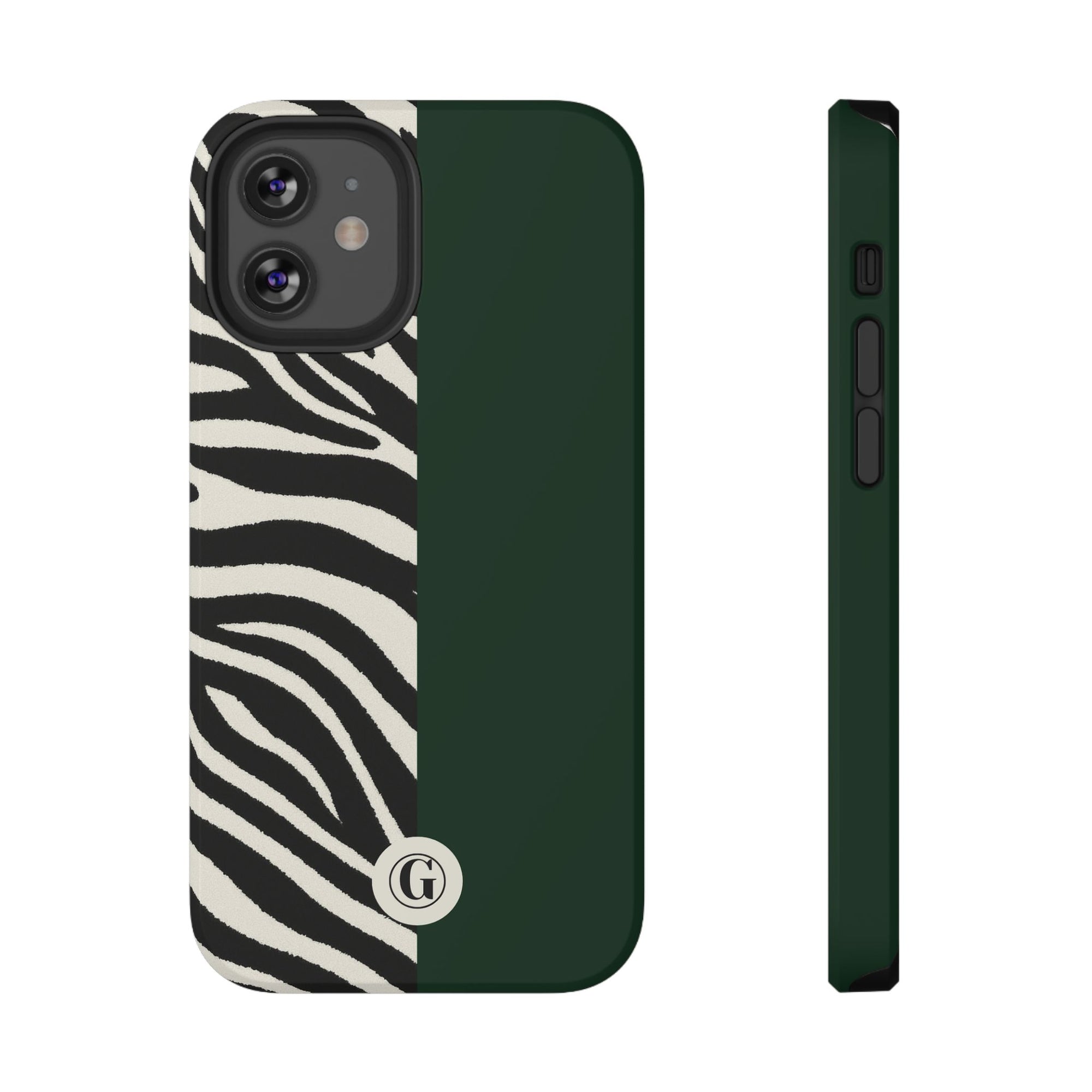 Zebra Print x Emerald Green Phone Case