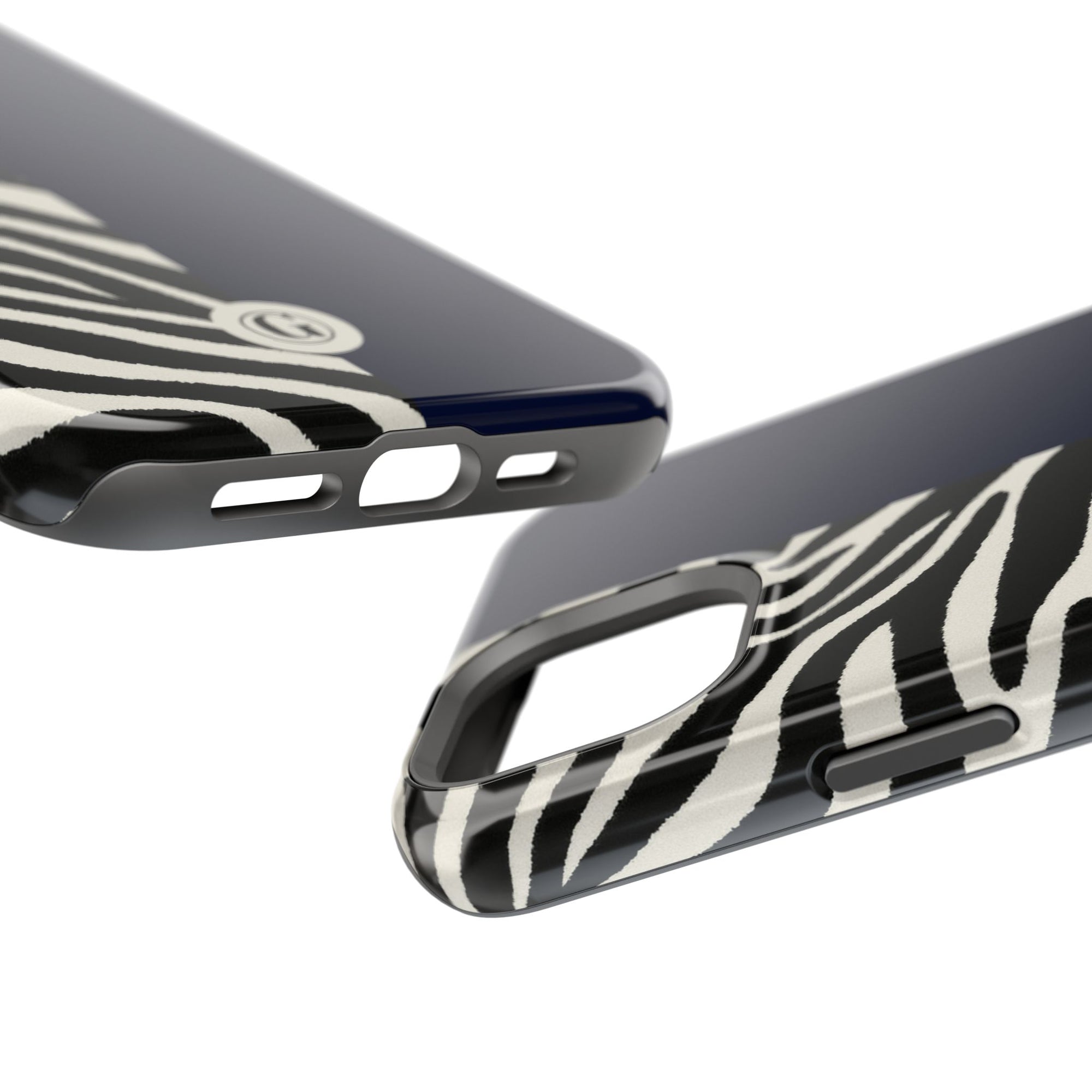 Zebra Print x Navy Blue Phone Case