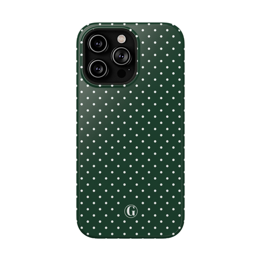 Emerald Green Polka Dots Phone Case