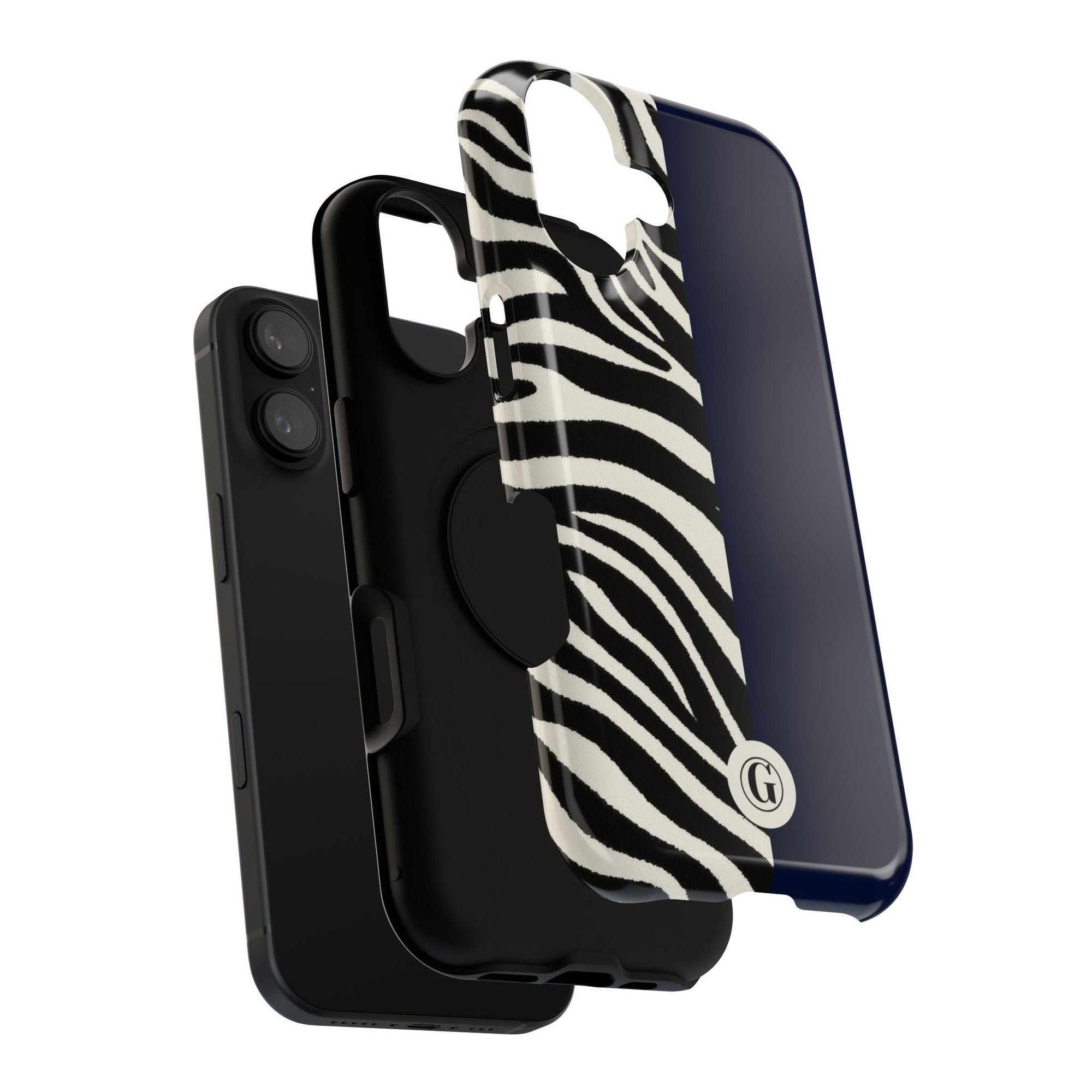 Zebra Print x Navy Blue Phone Case
