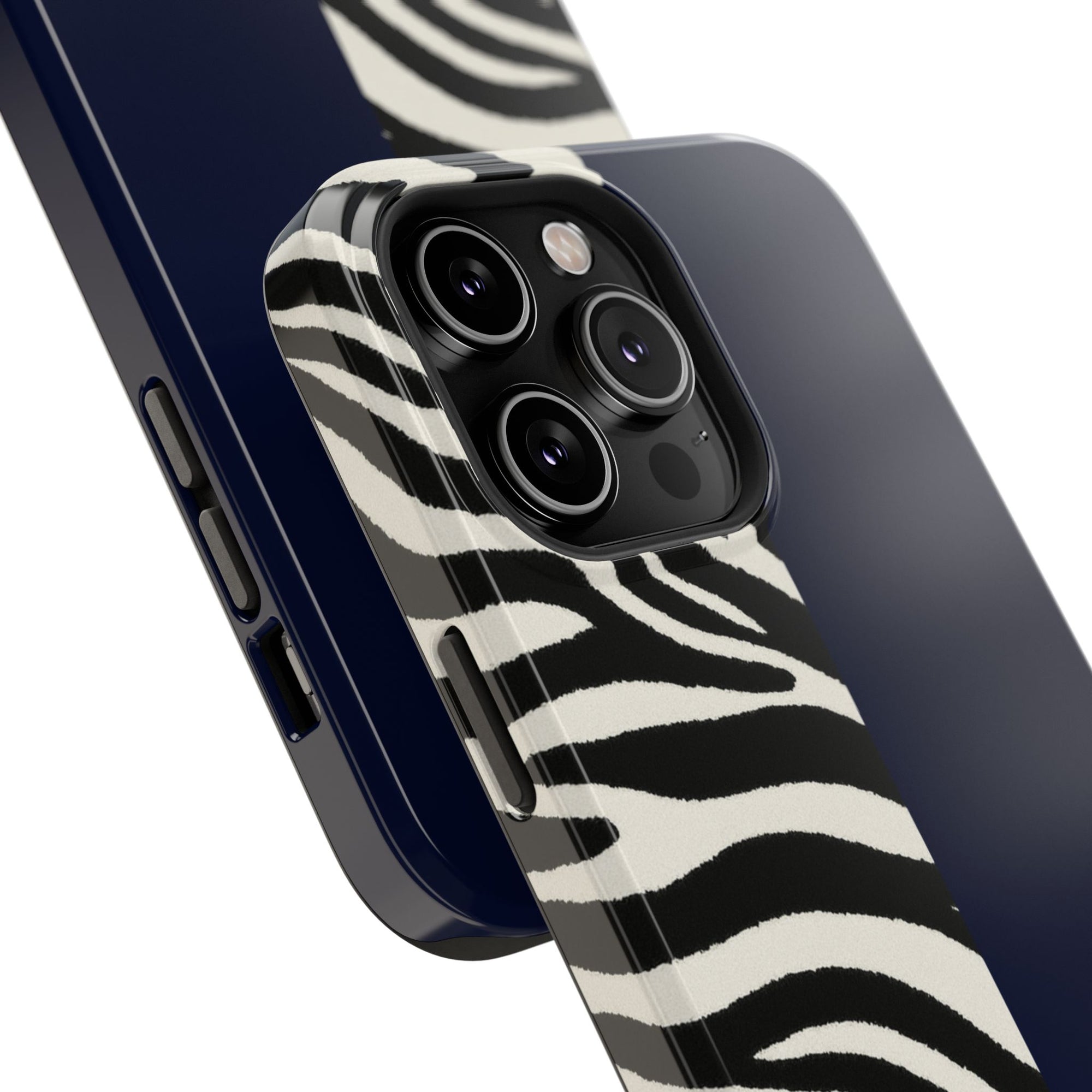 Zebra Print x Navy Blue Phone Case