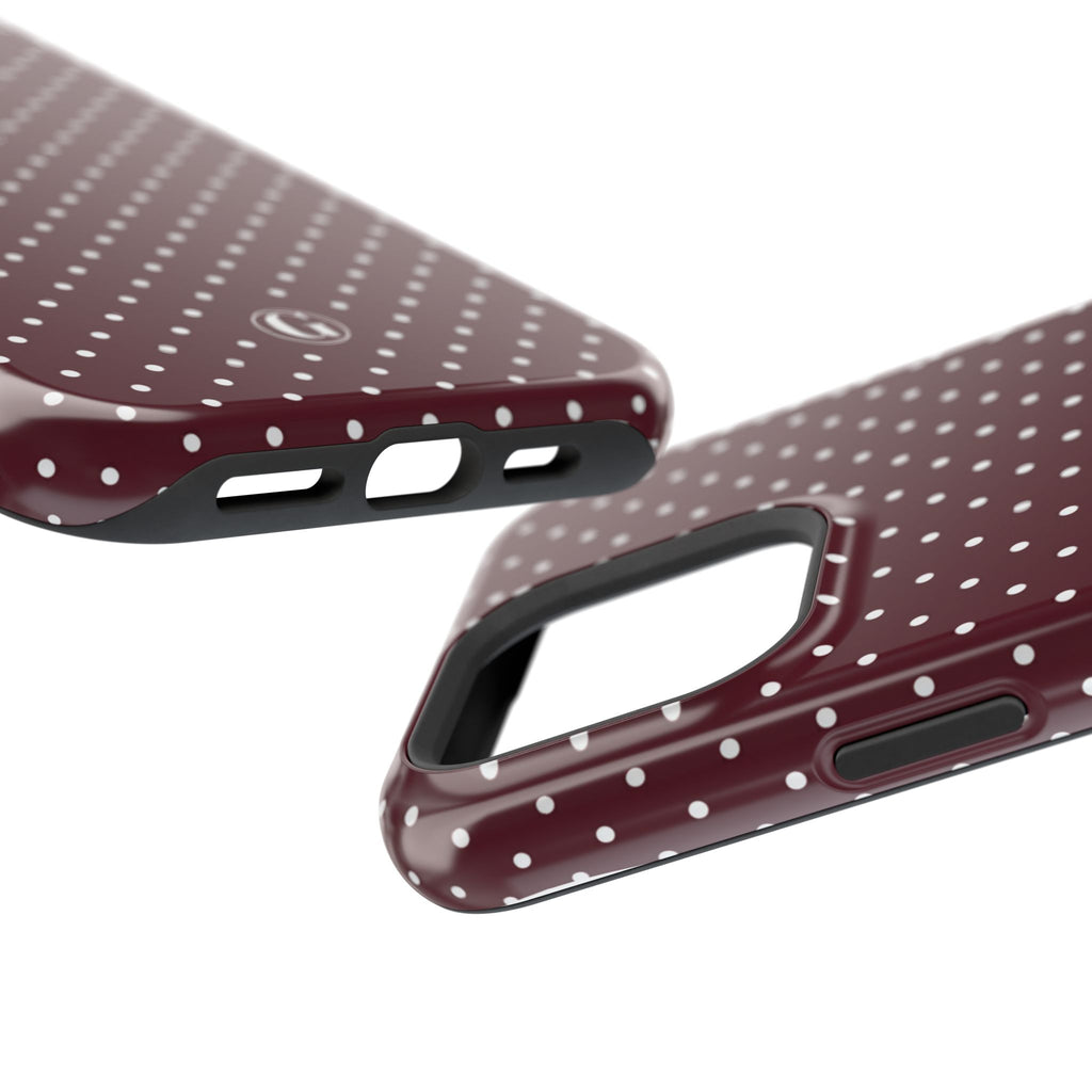 Burgundy Polka Dots Phone Case
