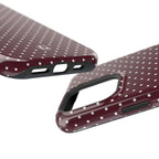 Burgundy Polka Dots Phone Case