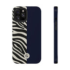 Zebra Print x Navy Blue Phone Case