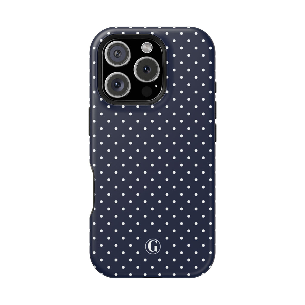 Navy Blue Polka Dots Phone Case