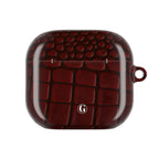 Burgundy Crocodile Print AirPod Case