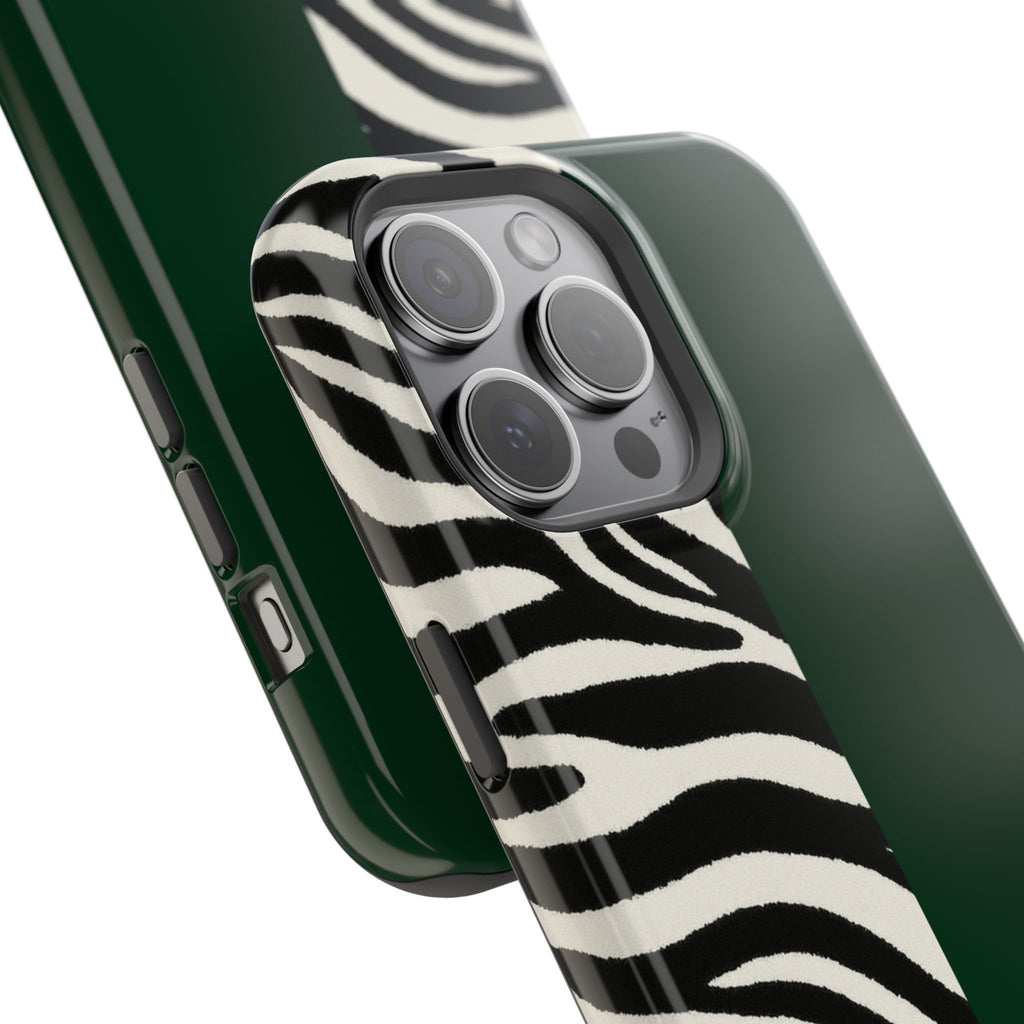 Zebra Print x Emerald Green Phone Case