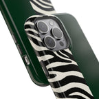 Zebra Print x Emerald Green Phone Case