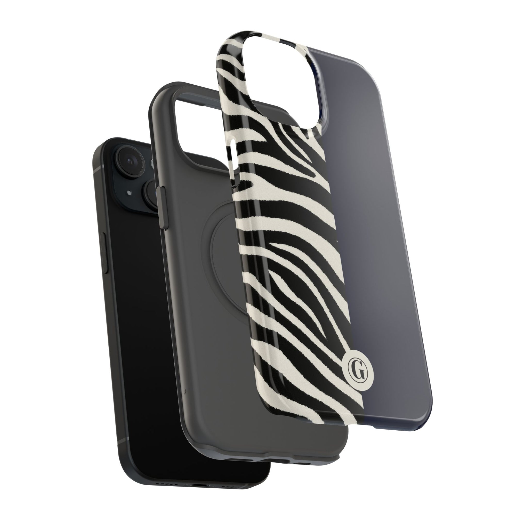 Zebra Print x Navy Blue Phone Case