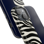 Zebra Print x Navy Blue Phone Case