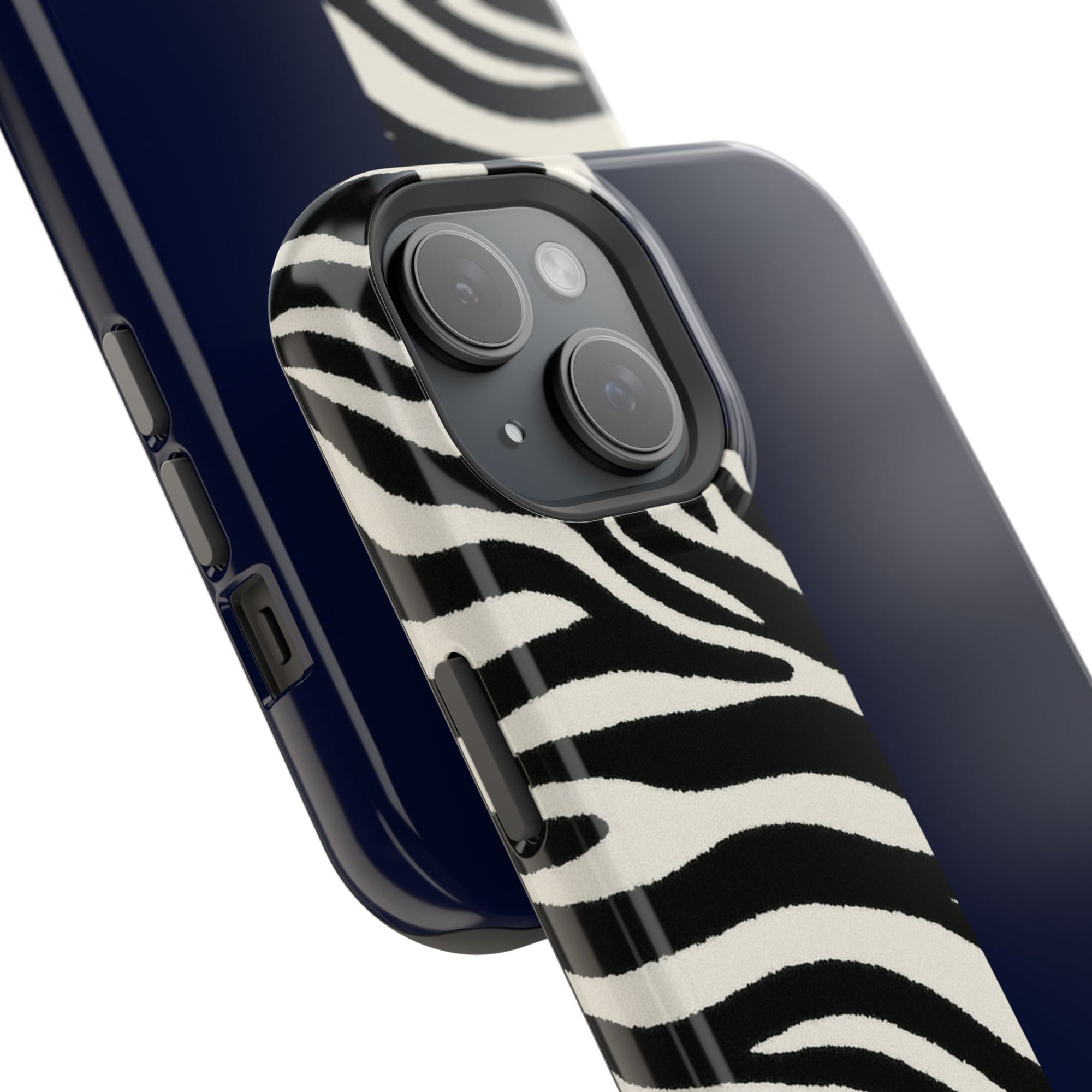 Zebra Print x Navy Blue Phone Case