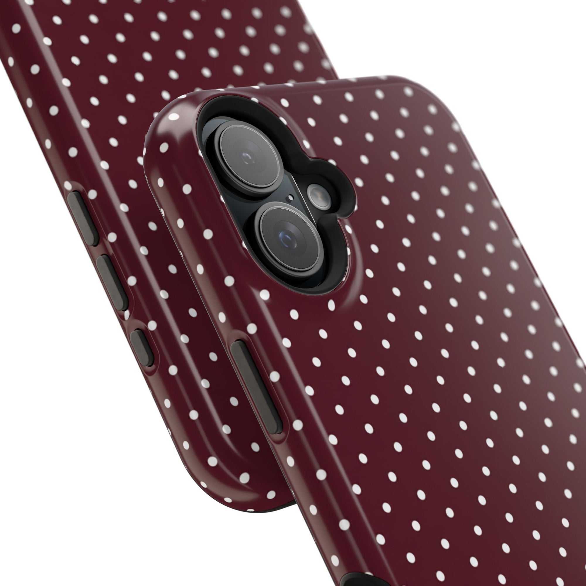 Burgundy Polka Dots Phone Case