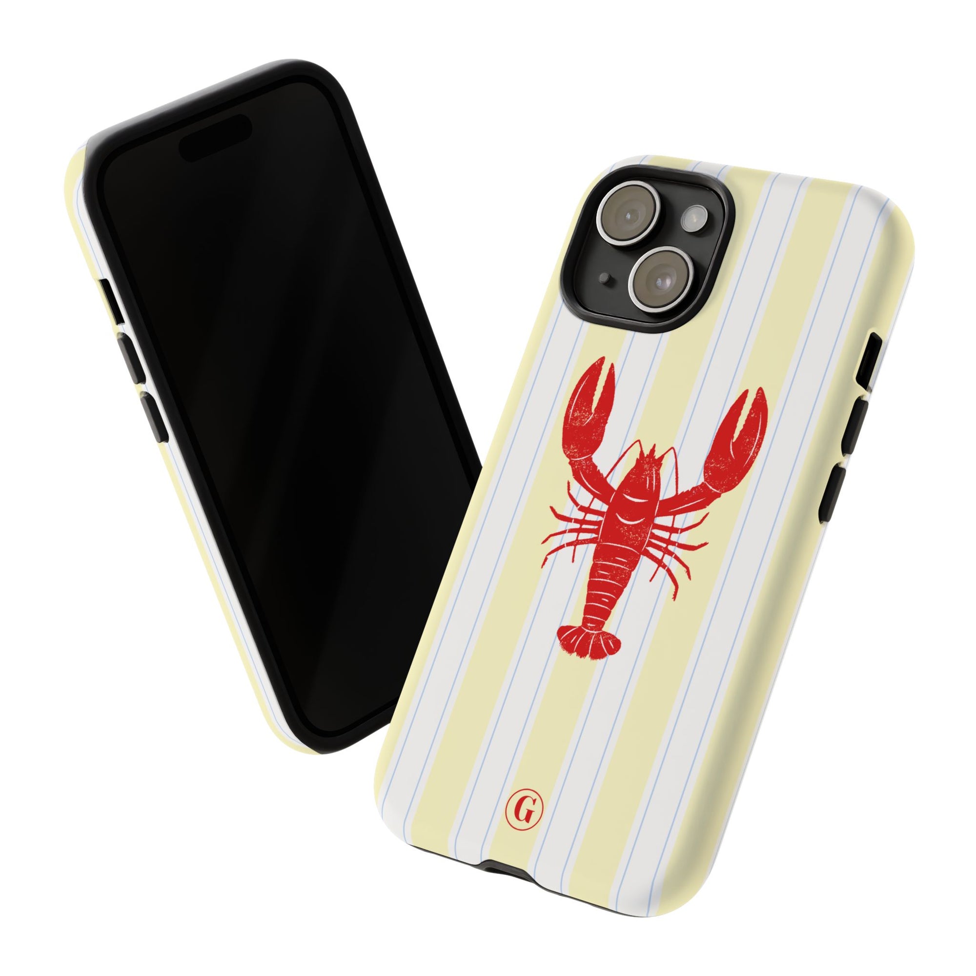 Yellow Stripes & Crawfish Phone Case