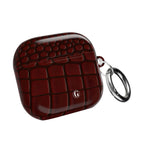Burgundy Crocodile Print AirPod Case