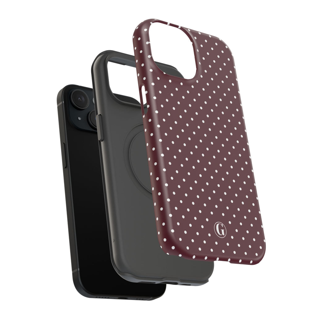 Burgundy Polka Dots Phone Case