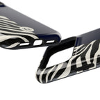 Zebra Print x Navy Blue Phone Case