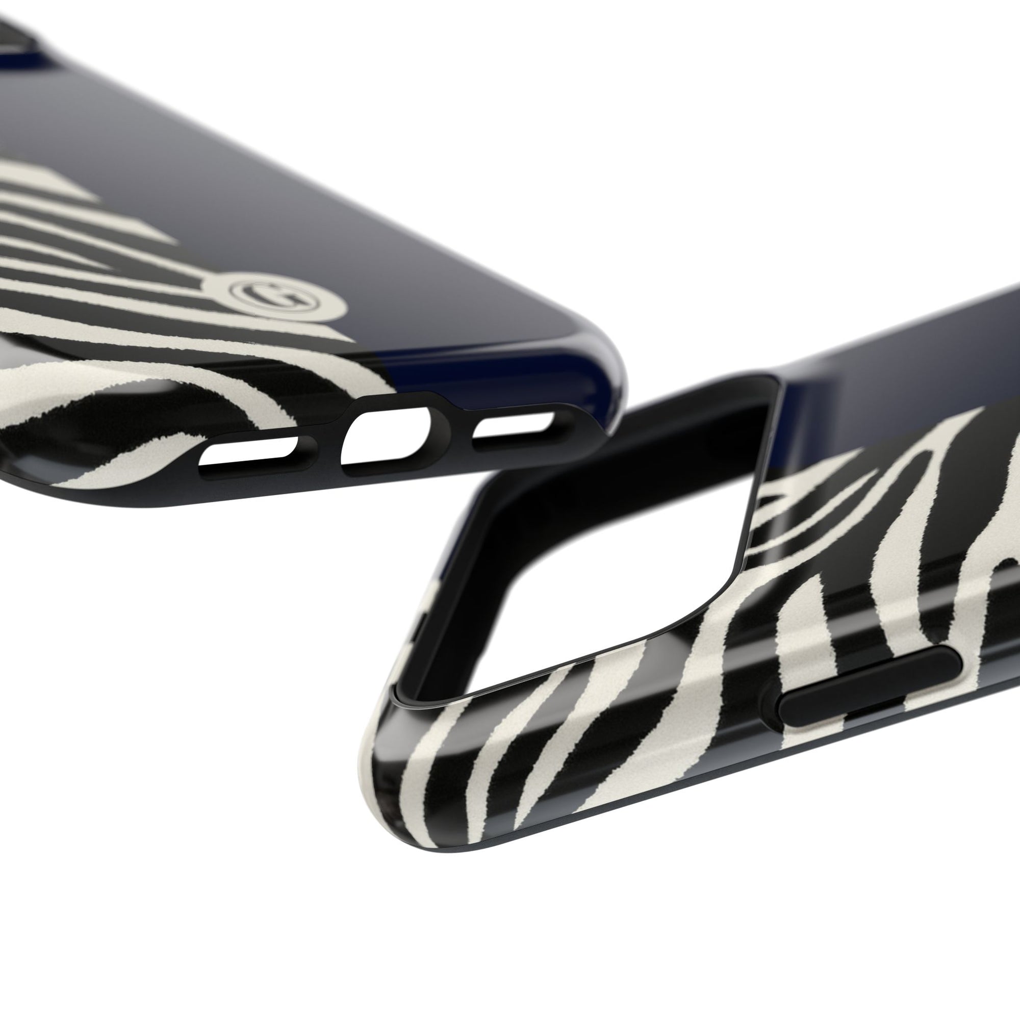 Zebra Print x Navy Blue Phone Case