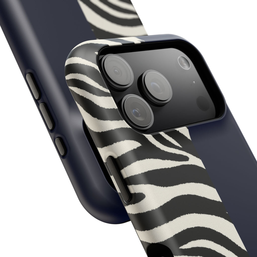 Zebra Print x Navy Blue Phone Case
