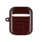 Burgundy Crocodile Print AirPod Case