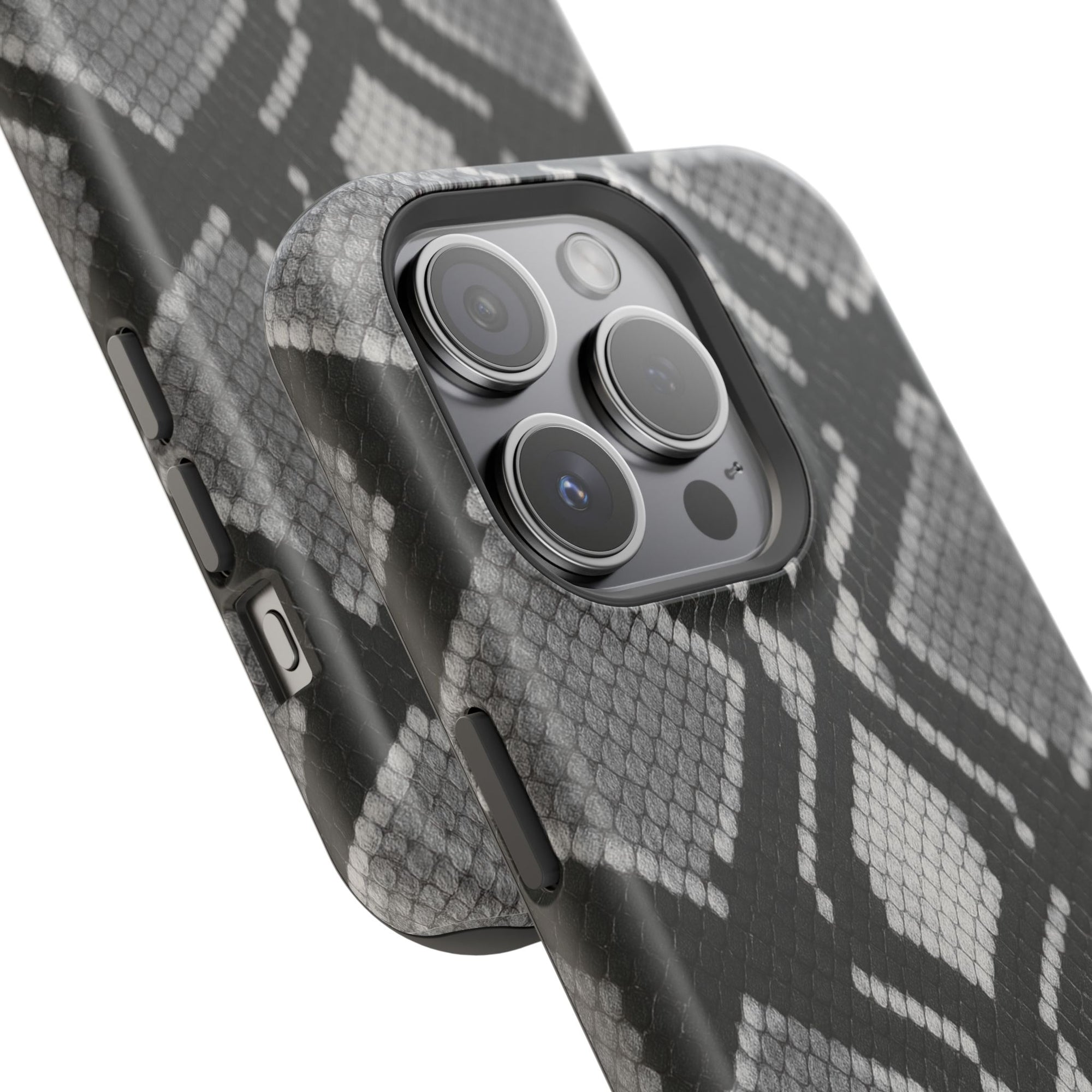 Grey Snakeskin Print Phone Case