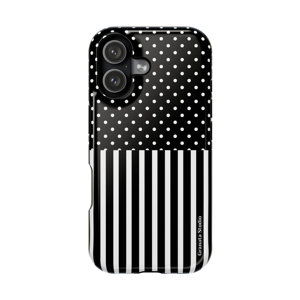 B&W Polka Dots x Stripes Phone Case