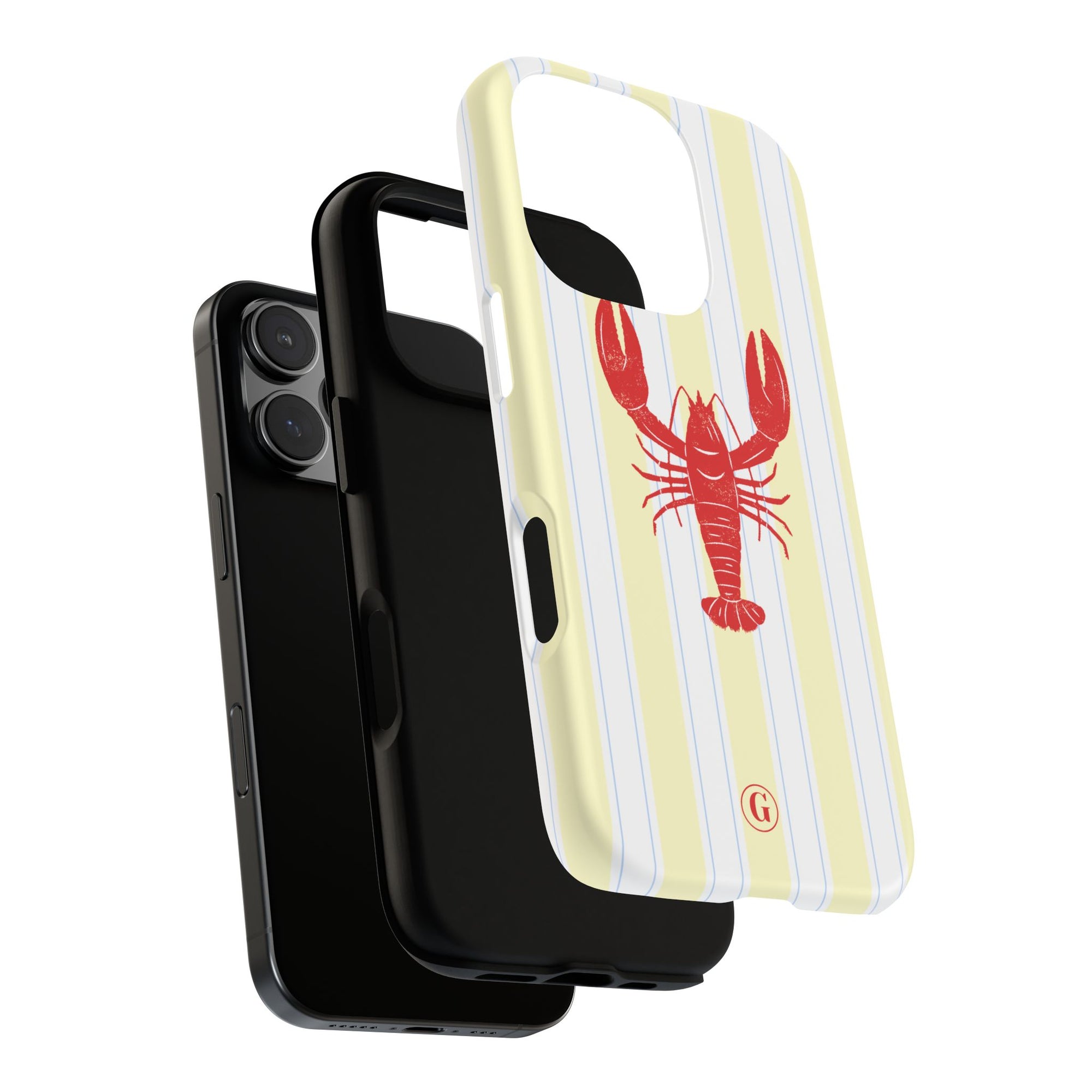 Yellow Stripes & Crawfish Phone Case