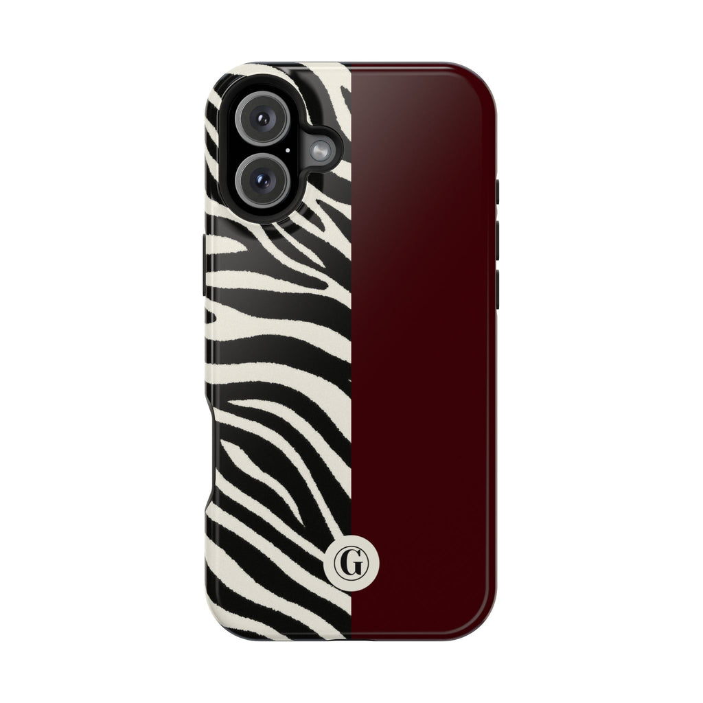 Zebra Print x Burgundy Phone Case