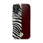 Zebra Print x Burgundy Phone Case