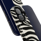 Zebra Print x Navy Blue Phone Case