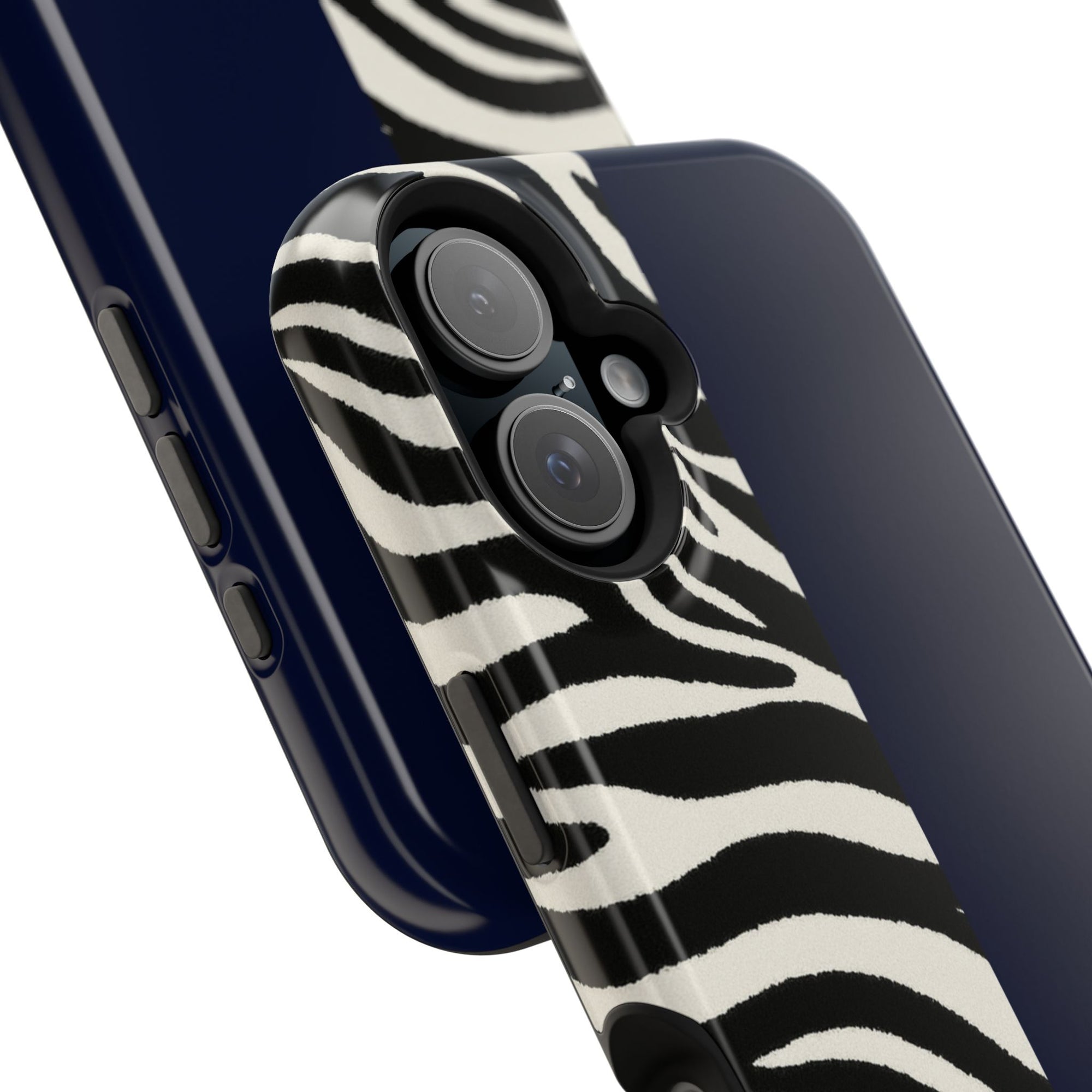 Zebra Print x Navy Blue Phone Case