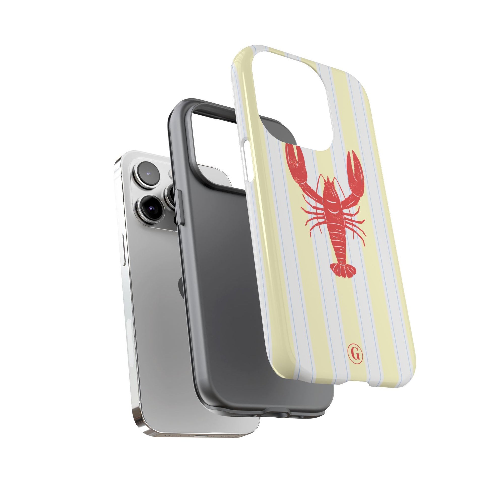 Yellow Stripes & Crawfish Phone Case