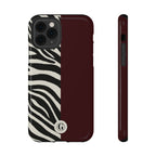 Zebra Print x Burgundy Phone Case