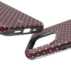 Burgundy Polka Dots Phone Case