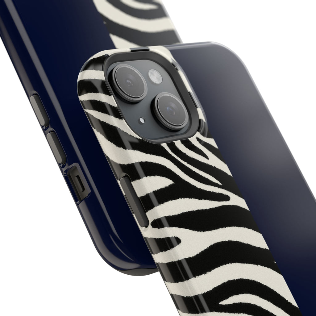 Zebra Print x Navy Blue Phone Case