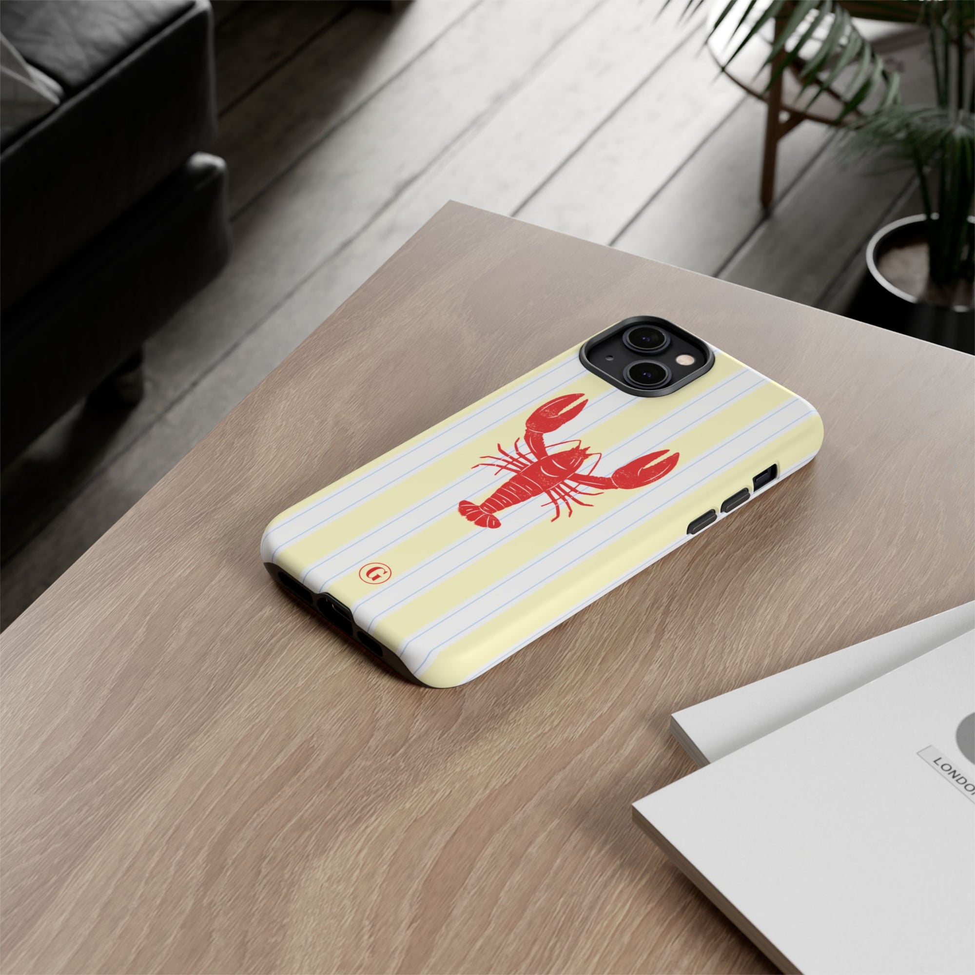 Yellow Stripes & Crawfish Phone Case