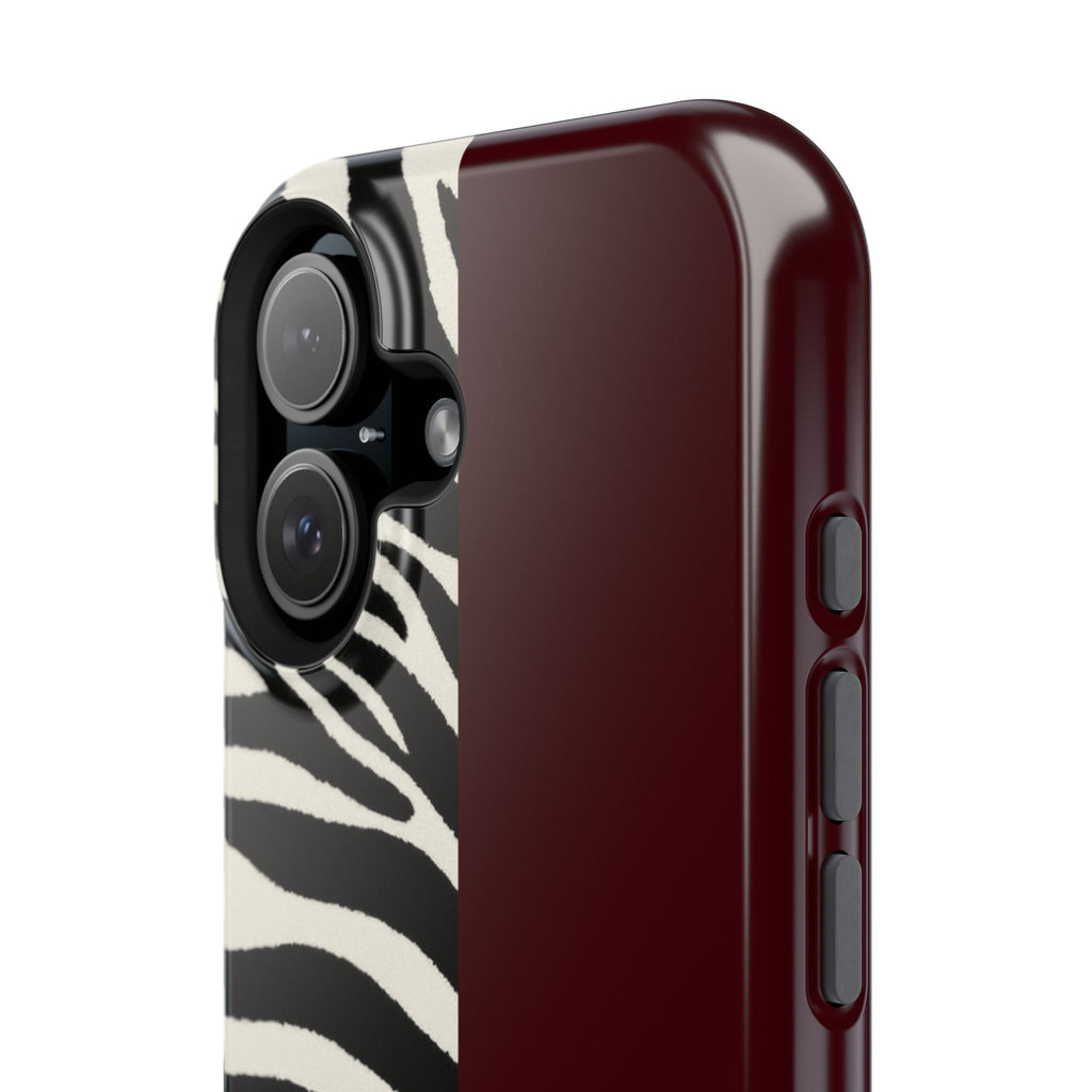 Zebra Print x Burgundy Phone Case