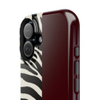 Zebra Print x Burgundy Phone Case