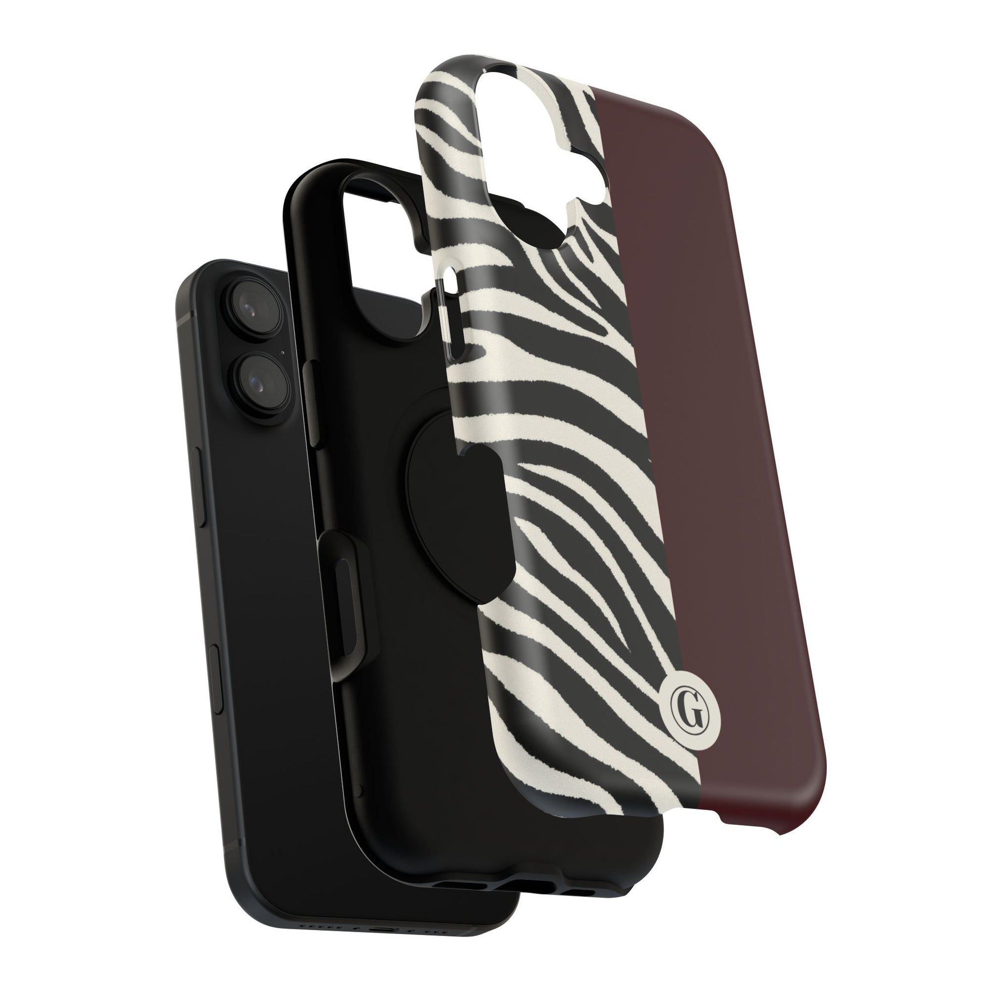 Zebra Print x Burgundy Phone Case